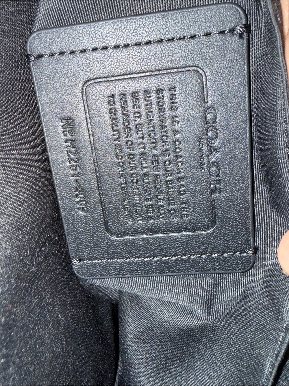 Coach Black Embossed Signature Leather Messenger Bag - Picture 3 of 13
